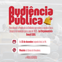 Audiência Pública vai discutir orçamento municipal para 2025