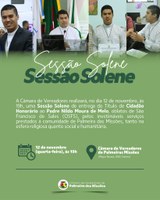 Legislativo realizará Sessão Solene