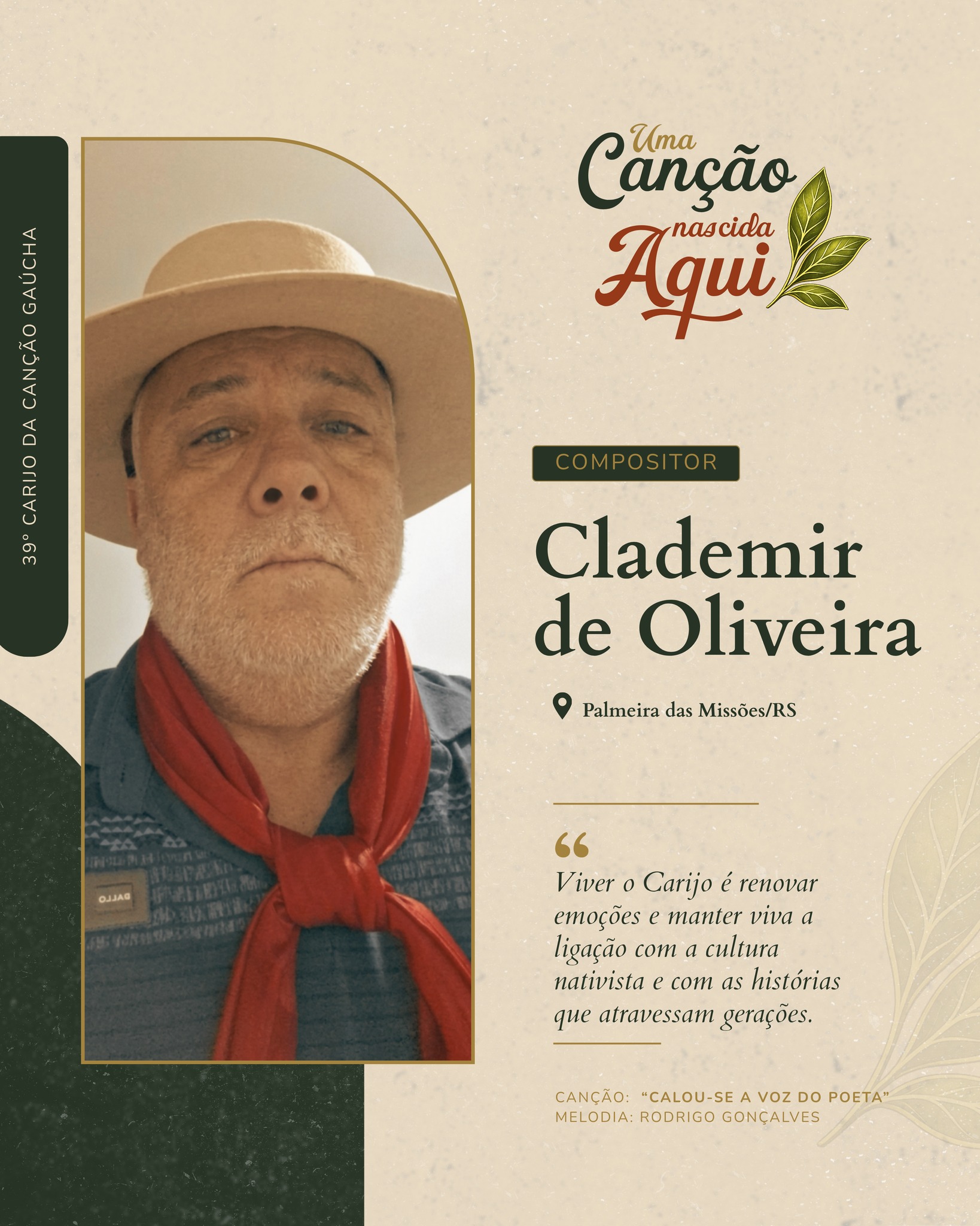 Uma Canção Nascida Aqui: “Calou-se a Voz do Poeta” – Letra: Clademir de Oliveira