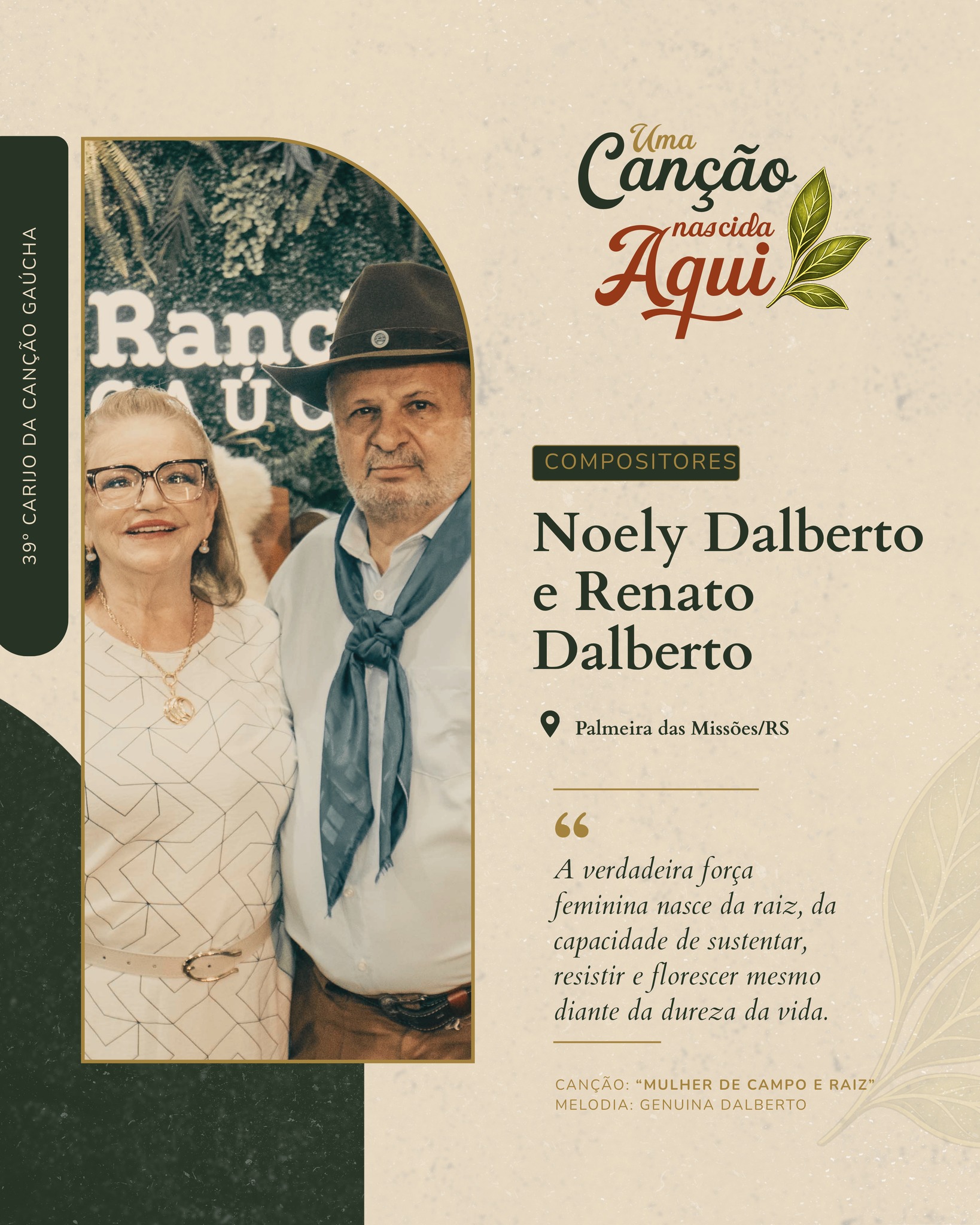 Uma Canção Nascida Aqui: “Mulher de Campo e Raiz” – Letra: Noely Dalberto e Renato Dalberto