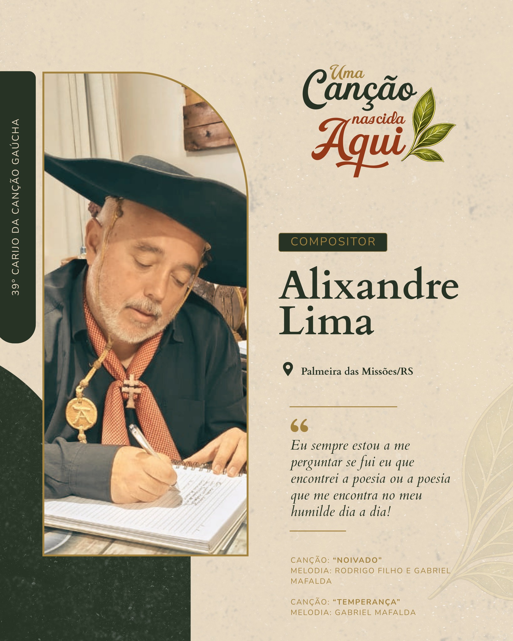 Uma Canção Nascida Aqui: “Noivado” e “Temperança” – Letra: Alixandre Lima